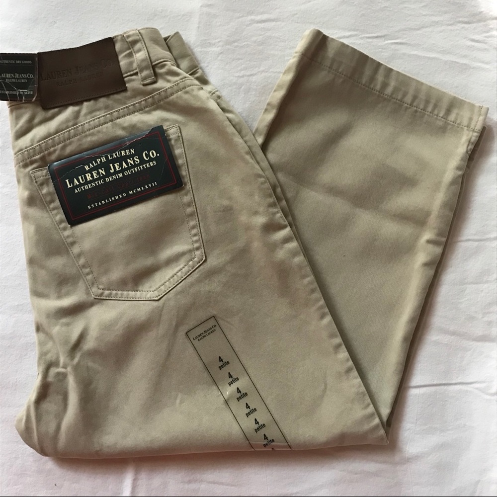 Ralph Lauren Capri Jeans Khaki Petite Size 4